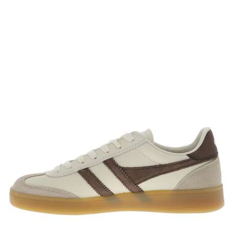 Tennis Viper Leather en cuir beiges et marron à talon plat et lacets - Image 3
