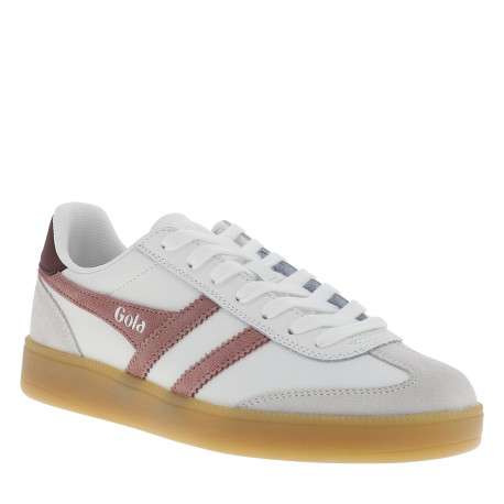 Tennis Viper Leather en cuir blanches et roses à talon plat et lacets - Image 2