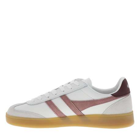 Tennis Viper Leather en cuir blanches et roses à talon plat et lacets - Image 3