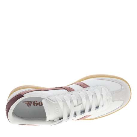 Tennis Viper Leather en cuir blanches et roses à talon plat et lacets - Image 5