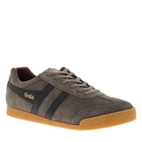 Tennis Harrier en cuir taupe à talon plat pourvues de lacets - Image 2