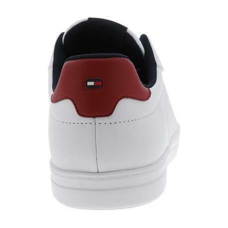 Tennis Lightweight Pinperf en cuir blanc ornée du logo avec des lacets plats - Image 4