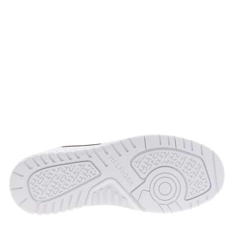 Tennis Th Basket en cuir blanc à talon plat avec le logo en strip - Image 6