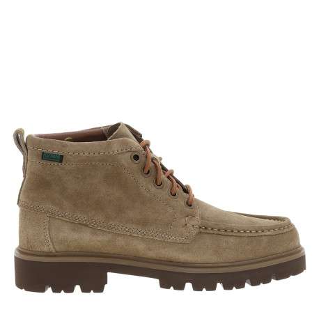 Bottines Cleyhill Hi en cuir taupe à talon décroché bas pourvues de lacets