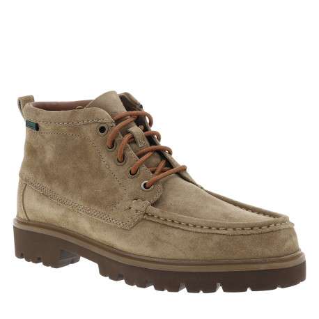 Bottines Cleyhill Hi en cuir taupe à talon décroché bas pourvues de lacets - Image 2
