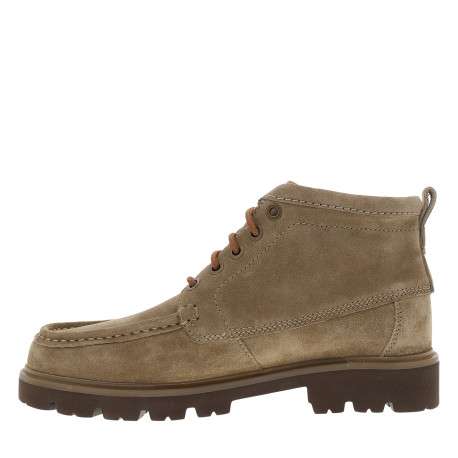 Bottines Cleyhill Hi en cuir taupe à talon décroché bas pourvues de lacets - Image 3