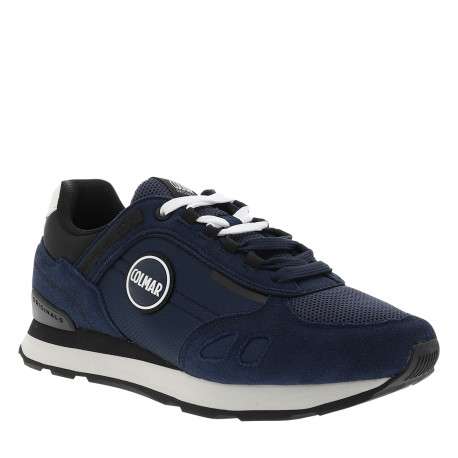 Baskets running Travis Sport Bold en cuir bleu marine à talon plat - Image 2