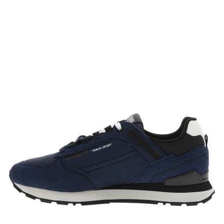 Baskets running Travis Sport Bold en cuir bleu marine à talon plat - Image 3