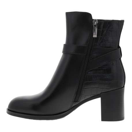 Boots en cuir noires avec un talon décroché haut et une fermeture à zip - Image 3