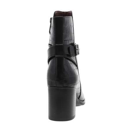 Boots en cuir noires avec un talon décroché haut et une fermeture à zip - Image 4