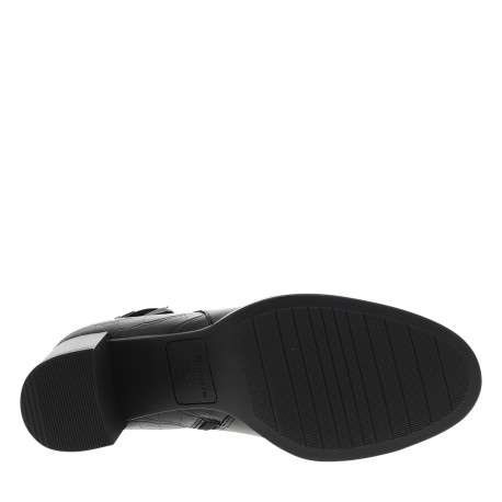 Boots en cuir noires avec un talon décroché haut et une fermeture à zip - Image 6