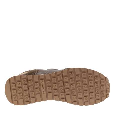 Baskets de running Travis Block en cuir brun à fermeture par lacets - Image 6