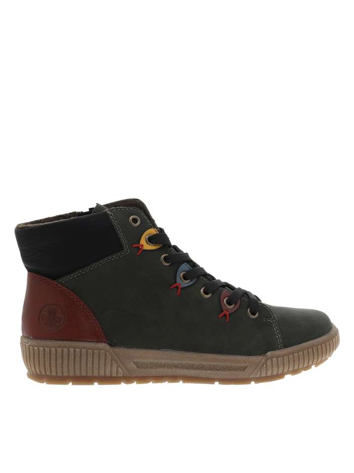 Bottines kaki à talon plat...