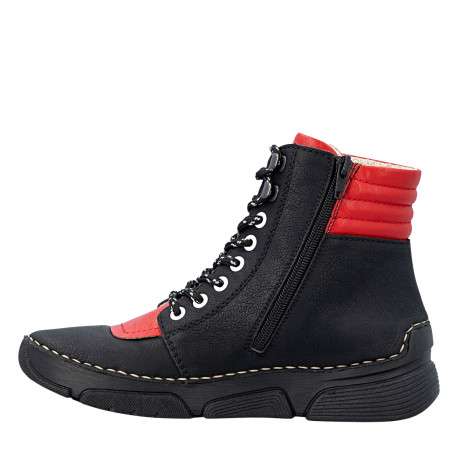 Bottines noires à talon compensé bas pourvues d'une fermeture zippée - Image 3