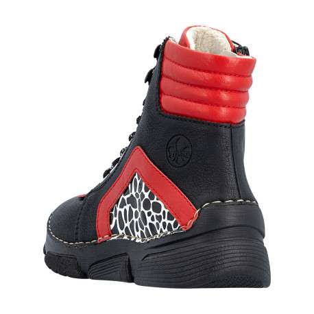Bottines noires à talon compensé bas pourvues d'une fermeture zippée - Image 4