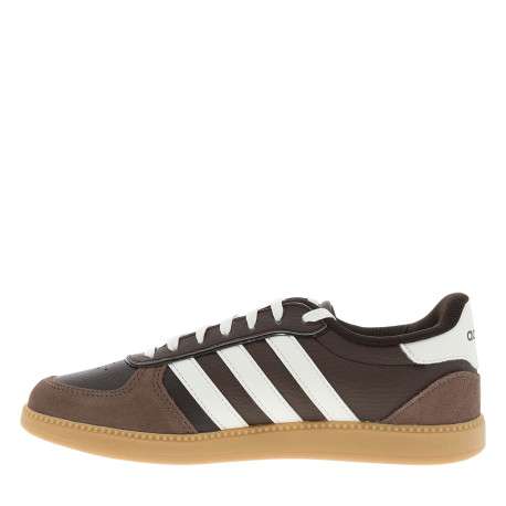 Tennis Breaknet Sleek en cuir grainé marron à talon plat avec des lacets - Image 3