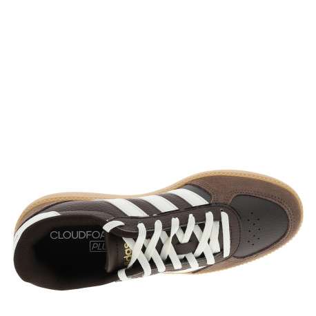 Tennis Breaknet Sleek en cuir grainé marron à talon plat avec des lacets - Image 5