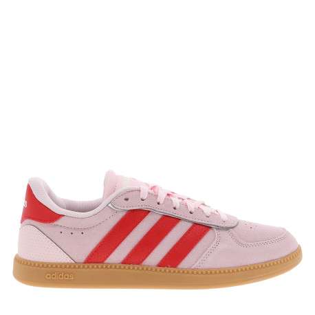 Tennis Breaknet Sleek en cuir rose clair à talon plat et bandes rouges