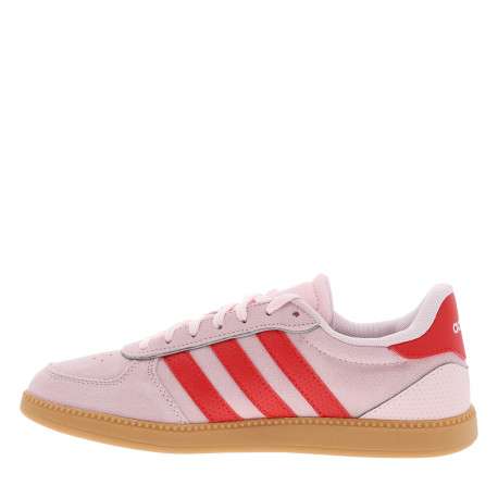 Tennis Breaknet Sleek en cuir rose clair à talon plat et bandes rouges - Image 3