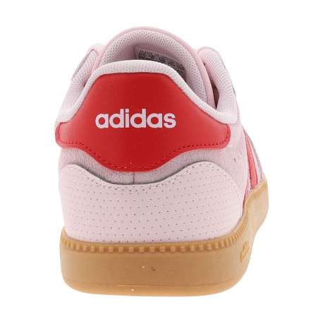Tennis Breaknet Sleek en cuir rose clair à talon plat et bandes rouges - Image 4