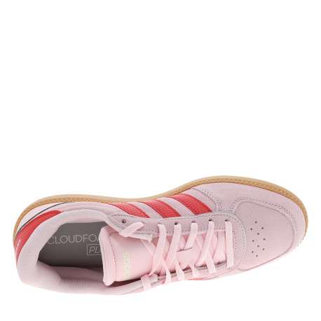 Tennis Breaknet Sleek en cuir rose clair à talon plat et bandes rouges - Image 5