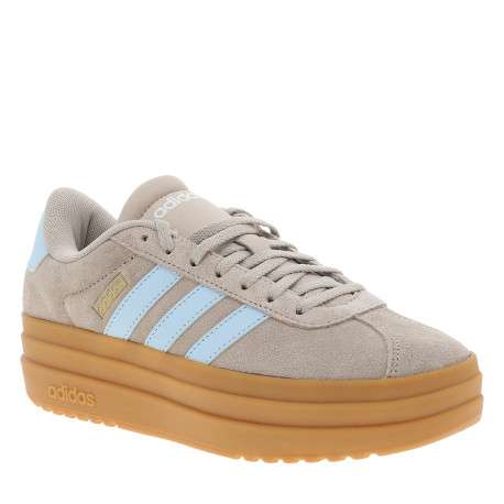 Tennis Vl Court Bold en cuir taupe à talon plateau avec des lacets plats - Image 2