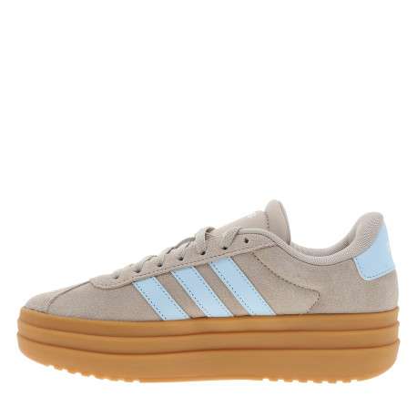 Tennis Vl Court Bold en cuir taupe à talon plateau avec des lacets plats - Image 3