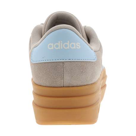Tennis Vl Court Bold en cuir taupe à talon plateau avec des lacets plats - Image 4