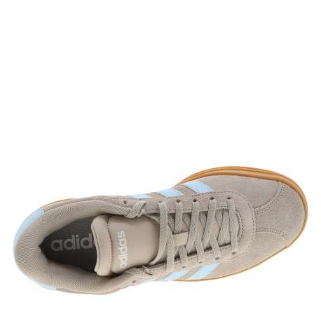 Tennis Vl Court Bold en cuir taupe à talon plateau avec des lacets plats - Image 5