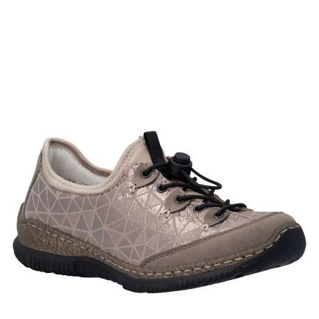Sneakers beiges à talon plat pourvues d'une fermeture élastiquée - Image 2