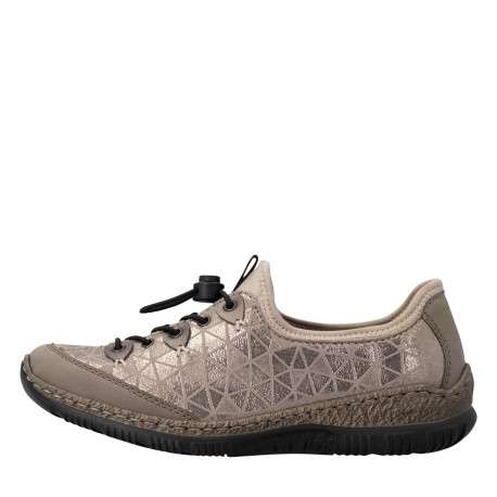 Sneakers beiges à talon plat pourvues d'une fermeture élastiquée - Image 3