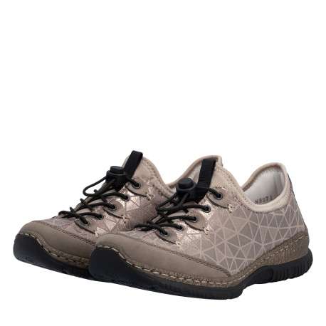 Sneakers beiges à talon plat pourvues d'une fermeture élastiquée - Image 7