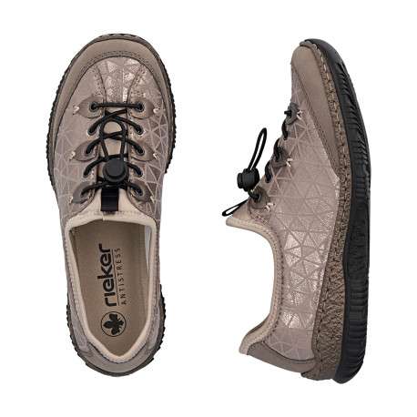 Sneakers beiges à talon plat pourvues d'une fermeture élastiquée - Image 8