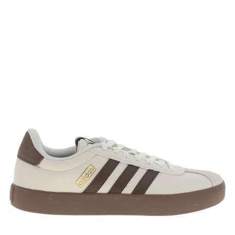 Tennis Vl Court 3.0 en cuir écru à talon plat dotées de lacets