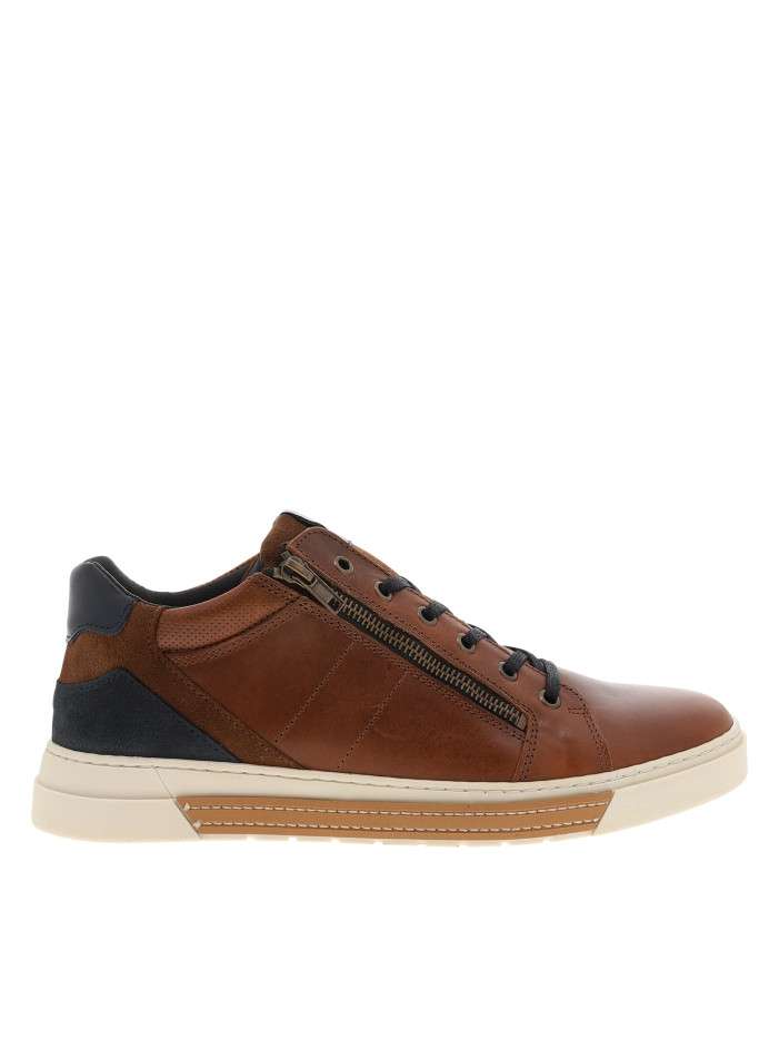 Tennis en cuir cognac à...