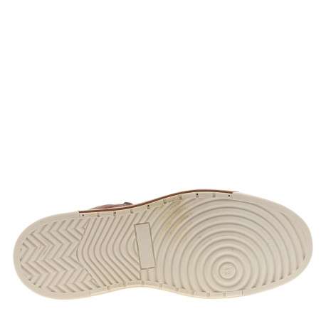 Tennis en cuir cognac à talon plat avec des lacets et un zip latéral - Image 6