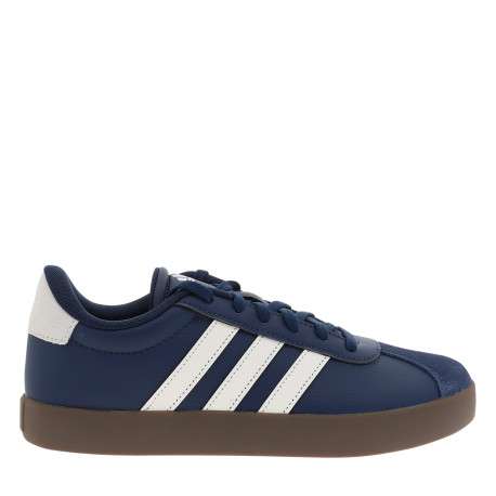 Tennis Vl Court 3.0 K en cuir bleu marine à talon plat munies de lacets