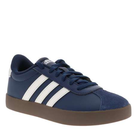 Tennis Vl Court 3.0 K en cuir bleu marine à talon plat munies de lacets - Image 2