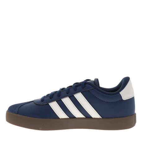 Tennis Vl Court 3.0 K en cuir bleu marine à talon plat munies de lacets - Image 3