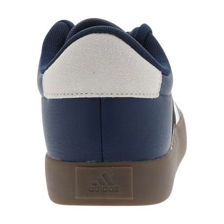 Tennis Vl Court 3.0 K en cuir bleu marine à talon plat munies de lacets - Image 4