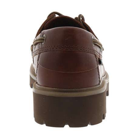 Mocassins bateau Cleyhill Boat en cuir chocolat à talon décroché bas - Image 4