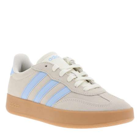Tennis Barreda en cuir beige à talon plat munies de lacets plats - Image 2