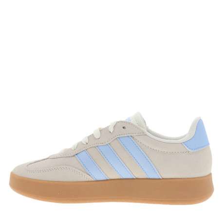 Tennis Barreda en cuir beige à talon plat munies de lacets plats - Image 3