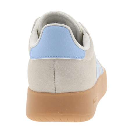 Tennis Barreda en cuir beige à talon plat munies de lacets plats - Image 4