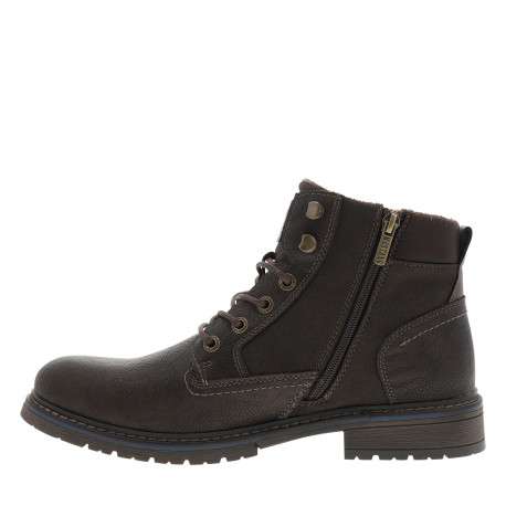 Boots marron à talon plat pourvues d'une fermeture zippée sur le côté - Image 3