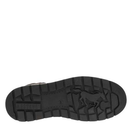 Bottines marron à talon plat pourvues de lacets et d'un zip latéral - Image 6