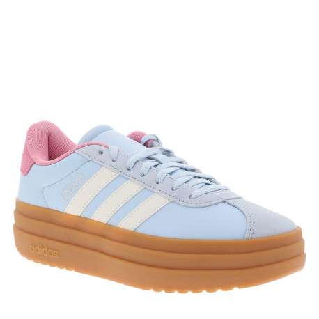 Tennis en cuir bleu ciel avec un talon plateau et des lacets - Image 2