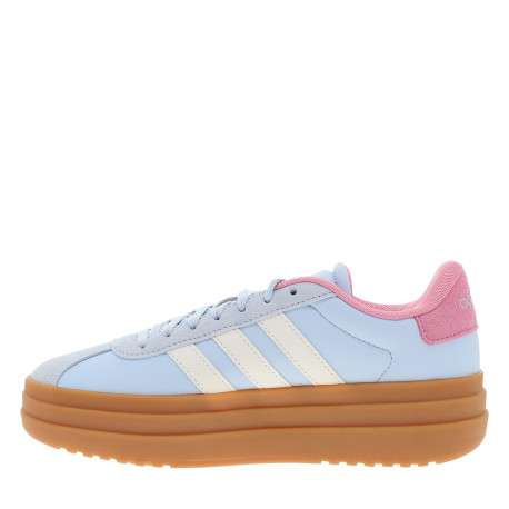 Tennis en cuir bleu ciel avec un talon plateau et des lacets - Image 3