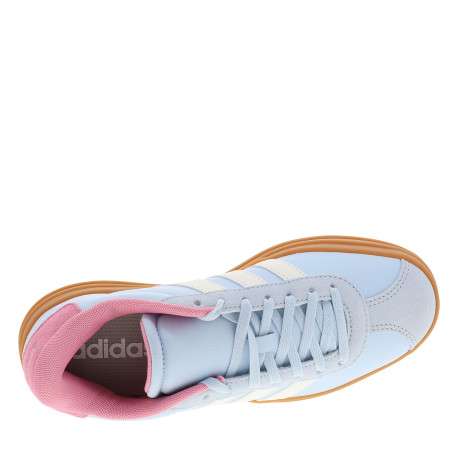 Tennis en cuir bleu ciel avec un talon plateau et des lacets - Image 5