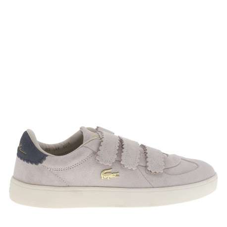 Tennis Baseshot en cuir beige à talon plat pourvues de 3 bandes auto-agrippantes